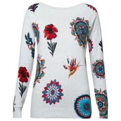 Desigual Sweter Damski Jers Bantry Xs Biały. Swetry marki Desigual. W wyprzedaży za 259.00 zł.