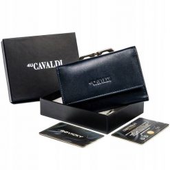 Portfel damski 4U Cavaldi RD-18-GCL granatowy. Niebieskie portfele 4U Cavaldi, bez wzorów, ze skóry. Za 69.99 zł.