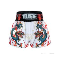 Spodenki treningowe TUFF Green Dragon. Białe szorty sportowe TUFF, bez wzorów. Za 149.00 zł.
