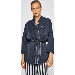 Emporio Armani - Bluzka piżamowa. Szare piżamy marki Emporio Armani, z materiału. W wyprzedaży za 329.90 zł.