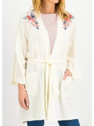 Blutsgeschwister Kardigan "Cio Cio San" w kolorze kremowym rozmiar: L. Brązowe swetry Blutsgeschwister, l, bez wzorów, z tkaniny, klasyczne, bez ramiączek. Za 154.07 zł.