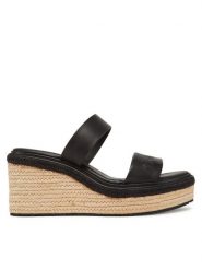 Calvin Klein Espadryle Wedge Sandal 50 - He HW0HW02375 Czarny. Czarne espadryle Calvin Klein, bez wzorów, ze skóry, bez obcasa. Za 389.99 zł.