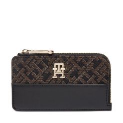 Duży Portfel Damski Tommy Hilfiger. Czarne portfele Tommy Hilfiger, bez wzorów. Za 279.99 zł.