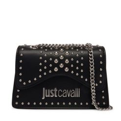 Torebka Just Cavalli. Czarne kopertówki Just Cavalli, bez wzorów, wizytowe, bez dodatków. Za 749.99 zł.