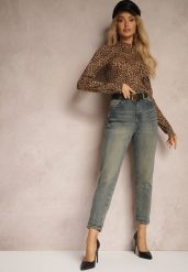 Jasnoniebieskie Bawełniane Jeansy Skinny High Waist Ozdobione Paskiem Ericia. Niebieskie jeansy Renee, l, bez wzorów, z bawełny, casualowe, z podwyższonym stanem. W wyprzedaży za 99.99 zł.