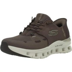 Buty SKECHERS GLIDE-STEP PRO RADIANT STRI Brązowy. Brązowe buty trekkingowe Skechers, bez wzorów, z materiału, bez zapięcia, na fitness i siłownię. Za 394.99 zł.