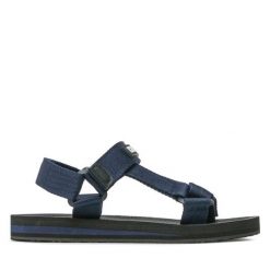 Sandały Big Star Shoes. Niebieskie sandały BIG STAR SHOES, bez wzorów, retro, bez obcasa, na płaskiej podeszwie, bez zapięcia. Za 119.99 zł.