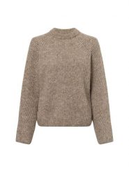 Nümph sweter z dzianiny z zawartością alpaki - Nuzindi Kobiety beżowy|brązowy, XL. Brązowe swetry Nümph, xl, bez wzorów, z dzianiny, bez ramiączek. Za 449.95 zł.