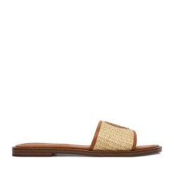 Klapki Beverly Hills Polo Club. Brązowe klapki Beverly Hills Polo Club, bez wzorów, bez obcasa, bez zapięcia. Za 139.99 zł.