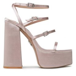 Sandały Steve Madden. Brązowe sandały Steve Madden, bez wzorów, bez obcasa, na słupku, bez zapięcia. Za 349.99 zł.