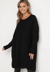 Czarna Sukienka Dzianinowa z Wiskozą i Ściągaczami przy Rękawach Alrinnae. Czarne sukienki Born2be, na co dzień, bez wzorów, z dzianiny, eleganckie, bez kołnierzyka, bez ramiączek, mini, proste. W wyprzedaży za 73.49 zł.