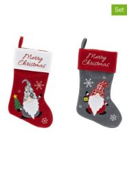 Hollybell Skarpety świąteczne (2 szt.) w kolorze szaro-czerwonym rozmiar: onesize. Czerwone skarpetki Hollybell, bez wzorów, z materiału. Za 39.31 zł.