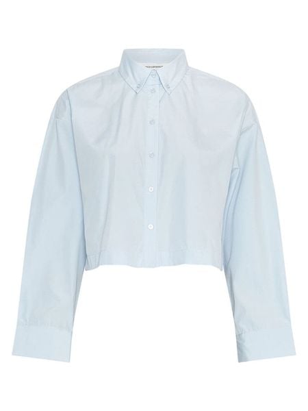 MOSS COPENHAGEN Bluzka "Liene" w kolorze błękitnym rozmiar: L/XL. Niebieskie bluzki Moss Copenhagen, l, bez wzorów, z bawełny, bez kołnierzyka, bez ramiączek. Za 175.26 zł.