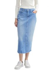TOM TAILOR Denim Spódnica dżinsowa w kolorze błękitnym rozmiar: XS. Niebieskie spódnice TOM TAILOR DENIM, na co dzień, xs, bez wzorów, z bawełny, midi, proste. Za 83.81 zł.