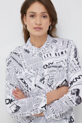 Dkny koszula damska kolor biały regular z kołnierzykiem klasycznym. Białe koszule DKNY, m, bez wzorów, z tkaniny, klasyczne, bez kołnierzyka, bez ramiączek. W wyprzedaży za 327.99 zł.
