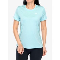 Koszulka treningowa damska Under Armour UA Tech Twist SS. Zielone t-shirty sportowe Under Armour, bez wzorów, bez ramiączek. Za 99.99 zł.