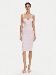 Elisabetta Franchi Sukienka koktajlowa AB-702-51E2 Fioletowy Regular Fit. Fioletowe sukienki Elisabetta Franchi, bez wzorów, z syntetyku, wizytowe, bez kołnierzyka, bez ramiączek. Za 1,819.00 zł.
