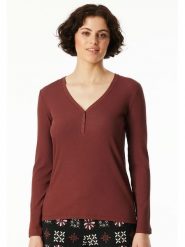 Schiesser Koszulka piżamowa w kolorze czerwonym rozmiar: 40. Czerwone piżamy Schiesser, bez wzorów, z bawełny, bez kołnierzyka, bez ramiączek, długie. Za 86.99 zł.