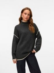 Vero Moda Sweter w kolorze antracytowym rozmiar: M. Czarne swetry Vero Moda, m, bez wzorów, z wełny, bez ramiączek. Za 127.35 zł.