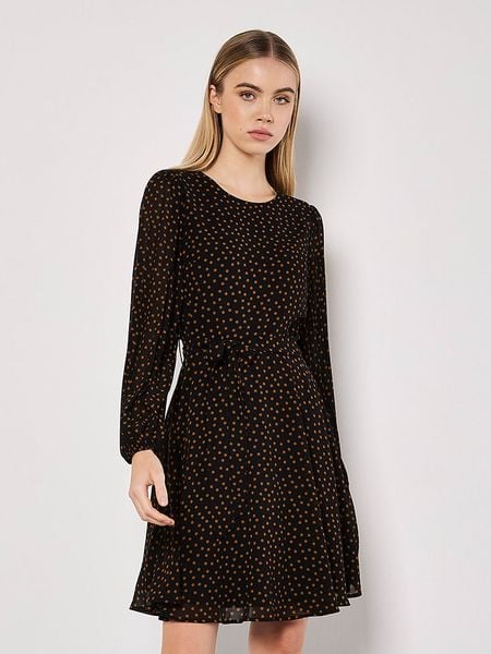 Apricot Sukienka w kolorze czarno-jasnobrązowym rozmiar: XL. Czarne sukienki Apricot, xl, bez wzorów, z tkaniny, bez kołnierzyka, bez ramiączek, mini. Za 113.90 zł.