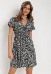 Czarna Sukienka Rhodochis. Czarne sukienki Born2be, m, bez wzorów, bez kołnierzyka, bez ramiączek, mini. Za 99.99 zł.