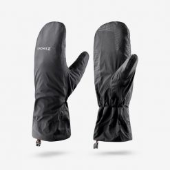 Rękawiczki zewnętrzne MT500 wodoodporne. Czarne rękawiczki SIMOND, bez wzorów, z materiału, sportowe. Za 89.99 zł.