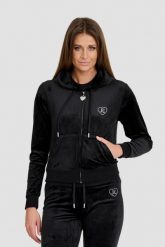 JUICY COUTURE Czarna bluza z cyrkoniami Rodeo Robertson. Czarne bluzy Juicy Couture, s, bez wzorów, bez ramiączek, bez kaptura. W wyprzedaży za 265.99 zł.