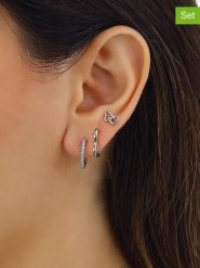 Miu Silver Srebrne kolczyki (3 szt.) z cyrkoniami rozmiar: onesize. Szare kolczyki Miu Silver, z cyrkonią, srebrne. Za 135.49 zł.