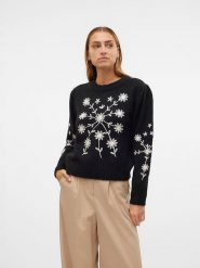 Vero Moda Sweter "Gaia" w kolorze czarnym rozmiar: XS. Czarne swetry Vero Moda, xs, bez wzorów, bez ramiączek. Za 130.99 zł.