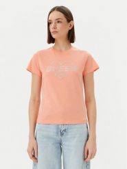 Guess T-Shirt V5GI10 K9RM1 Pomarańczowy Regular Fit. Brązowe t-shirty Guess, s, z aplikacjami, z bawełny, bez kołnierzyka, bez ramiączek. Za 149.99 zł.