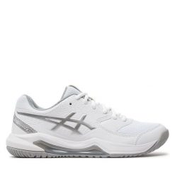 Buty do tenisa Asics. Białe buty treningowe ASICS, bez wzorów, bez zapięcia, tenisowe. Za 269.99 zł.