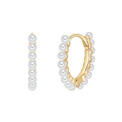 Glanzstücke München Kolczyki z perlami ze srebra próby 925 w kolorze zlotym z perla (synth.) 1 ct Damski. Żółte kolczyki Glanzstücke München, z perłą, pozłacane. Za 249.99 zł.