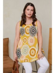 Curvy Lady Top w kolorze żółtym rozmiar: 48/50. Żółte topy Curvy Lady, bez wzorów, z wiskozy, klasyczne, bez kołnierzyka, bez ramiączek. Za 101.23 zł.