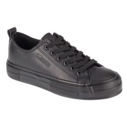 Buty Trampki Big Star Shoes NN274859 Czarne. Czarne trampki bez wzorów, z gumy, retro, bez zapięcia. Za 271.29 zł.