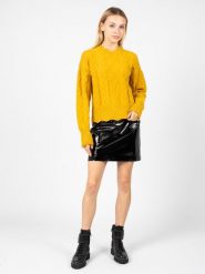Pinko Spódnica "The Mall" | 1G16EM Y77G | The Mall | Kobieta | Czarny. Czarne spódnice Pinko, bez wzorów, ze skóry, mini, dopasowane. W wyprzedaży za 359.00 zł.