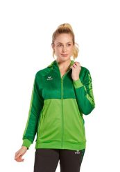 Kurtka treningowa Erima Six Wings z kapturem w zielonym kolorze. Zielone kurtki Erima, bez wzorów, z bawełny, eleganckie, z kapturem. Za 306.99 zł.