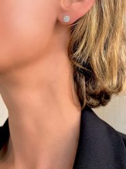 OR Carats Złote kolczyki-wkrętki z diamentami i kamieniami szlachetnymi rozmiar: onesize. Szare kolczyki OR Carats, z diamentem, złote. Za 812.63 zł.