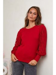 Soft Cashmere Sweter w kolorze czerwonym rozmiar: 34/36. Czerwone swetry Soft Cashmere, bez wzorów, z kaszmiru, klasyczne, bez ramiączek. Za 130.99 zł.
