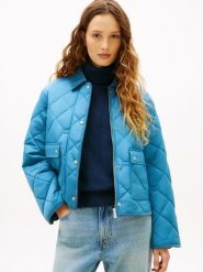 Tommy Hilfiger kurtka pikowana Kobiety Sztuczne włókno niebieski, S. Niebieskie kurtki Tommy Hilfiger, s, bez wzorów, ze sztruksu, bez kaptura. Za 549.95 zł.
