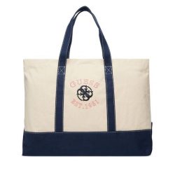 Torebka Guess. Brązowe shopper bag Guess, z aplikacjami, bez dodatków. Za 299.99 zł.