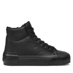 Botki Big Star Shoes. Czarne botki BIG STAR SHOES, bez wzorów, retro, bez obcasa, na płaskiej podeszwie, bez zapięcia. Za 119.99 zł.