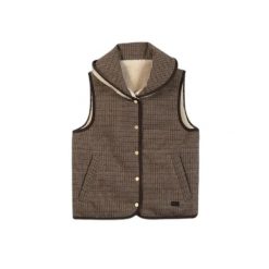 Damska kurtka bez rękawów TBS Tammysan. Brązowe kurtki TBS, na zimę, bez wzorów, z materiału, eleganckie, bez kaptura. Za 435.50 zł.