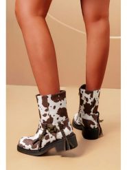 C'M Botki w kolorze brązowo-białym rozmiar: 40. Białe botki C'M, bez wzorów, bez obcasa, bez zapięcia. Za 156.98 zł.