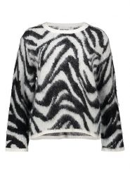 Pieces Sweter w kolorze biało-czarnym rozmiar: L. Białe swetry Pieces, l, bez wzorów, z wełny, bez ramiączek. Za 130.99 zł.