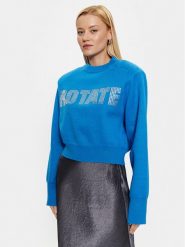 ROTATE Sweter Firm Rhinestone 1001152817 Niebieski Regular Fit. Niebieskie swetry ROTATE, bez wzorów, z bawełny, bez ramiączek. Za 759.99 zł.