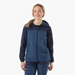 Kurtka outdoor hiking damska Swedemount Lofoten Stretch Jacket szybkoschnąca. Niebieskie kurtki SWEDEMOUNT, bez wzorów, z tkaniny, sportowe, bez kaptura. Za 499.99 zł.