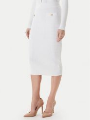 Guess Spódnica ołówkowa W5YD66 Z0130 Biały Slim Fit. Białe spódnice Guess, xxl, z aplikacjami, z wiskozy, ołówkowe. Za 339.99 zł.