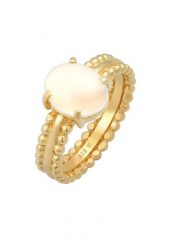 Elli PREMIUM Damski Chunky Glamour Trend Blogger owalny z kamieniem księżycowym w pozłacanym srebrze 925 Sterling Silver Pierścionki 1 ct. Szare pierścionki Elli PREMIUM, z kamieniem księżycowym, pozłacane. Za 368.99 zł.