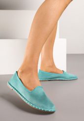 Niebieskie Espadryle Balerinki z Przeszyciami Firalissea. Niebieskie espadryle Renee, bez wzorów, eleganckie, bez obcasa, na obcasie. W wyprzedaży za 55.99 zł.