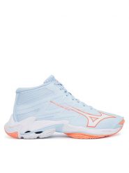 Mizuno Buty halowe Wave Lightning Elite Mid V1GC2605 Niebieski jasny. Niebieskie buty treningowe Mizuno, bez wzorów, z materiału, bez zapięcia. Za 709.99 zł.